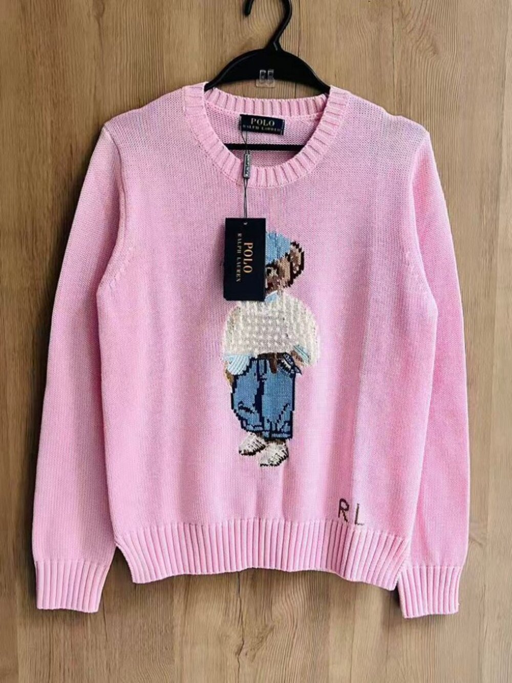 Polo Ralph Lauren Pink Polo Bear Crewneck Knit Sweater - Picture 4 of 6